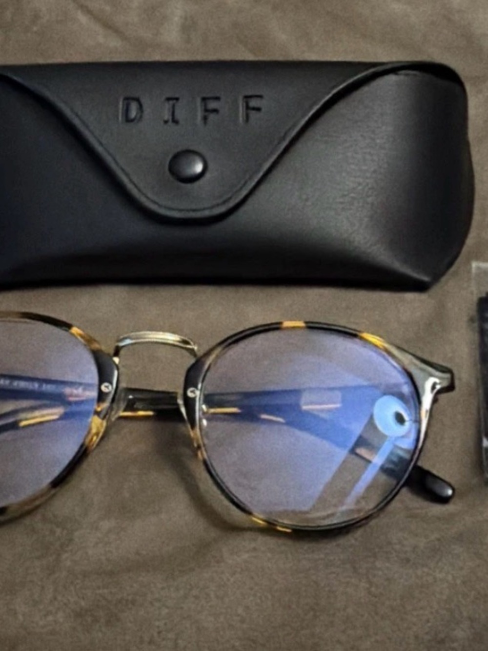 Diff Eyewear Tortoiseshell Round Blue Lens Glasses